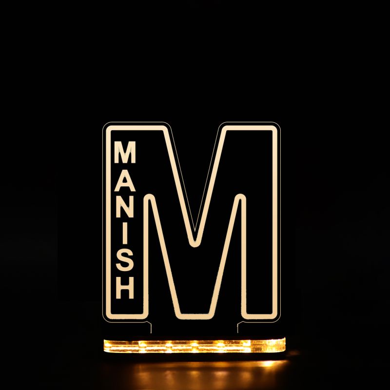 (M) Alphabet Design Name Night Lamp With Customized Name