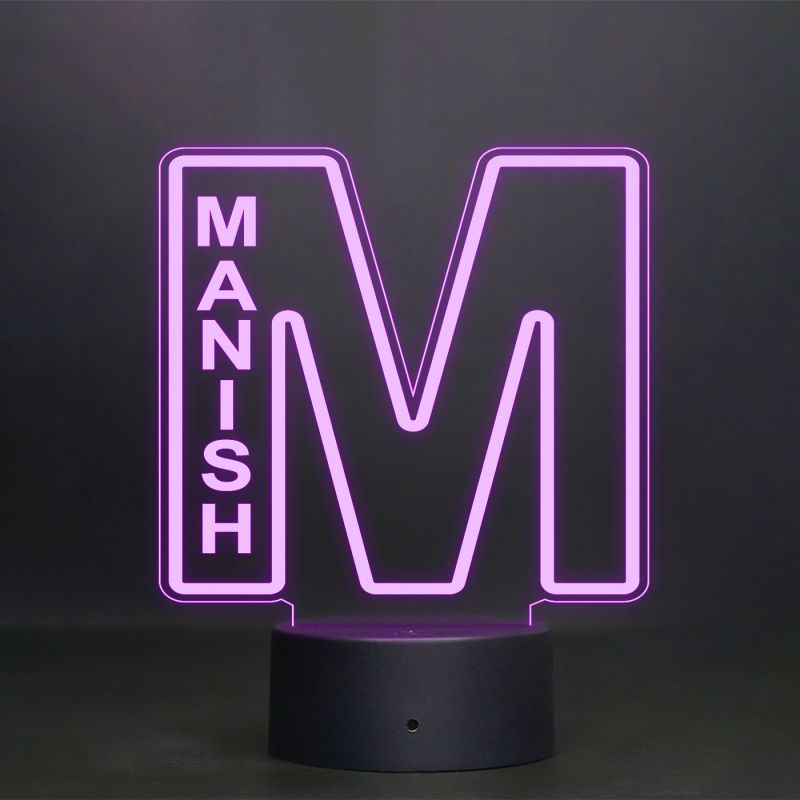 (M) Alphabet Design Name Night Lamp With Customized Name