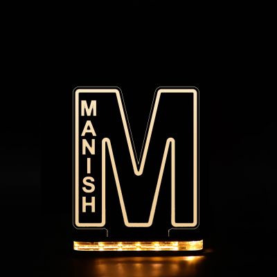 (M) Alphabet Design Name Night Lamp With Customized Name