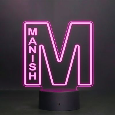 (M) Alphabet Design Name Night Lamp With Customized Name