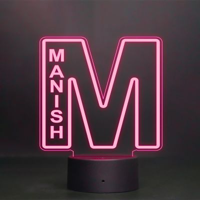 (M) Alphabet Design Name Night Lamp With Customized Name