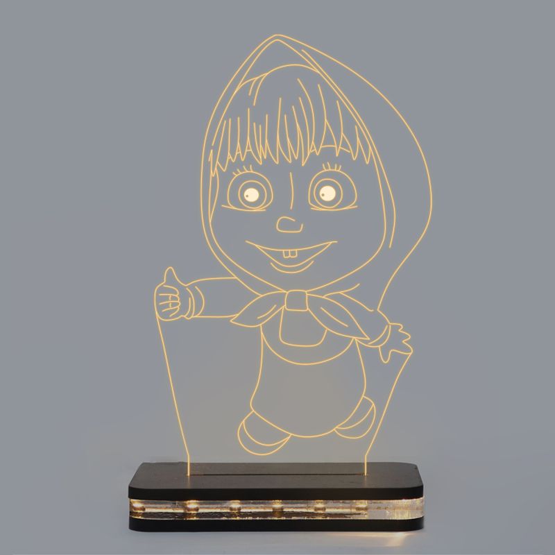 Masha Character From Masha And The Bear Show Design Night Lamp