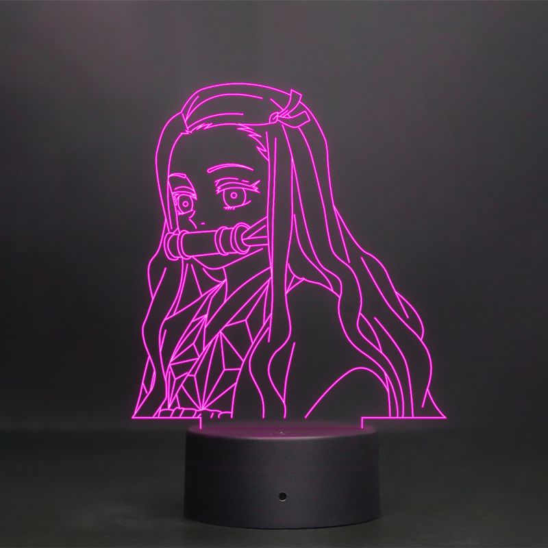 Nezuko Kamado Anime Character From Demon Slayer Show Night Lamp