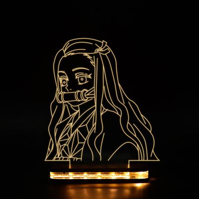 Nezuko Kamado Anime Character From Demon Slayer Show Night Lamp