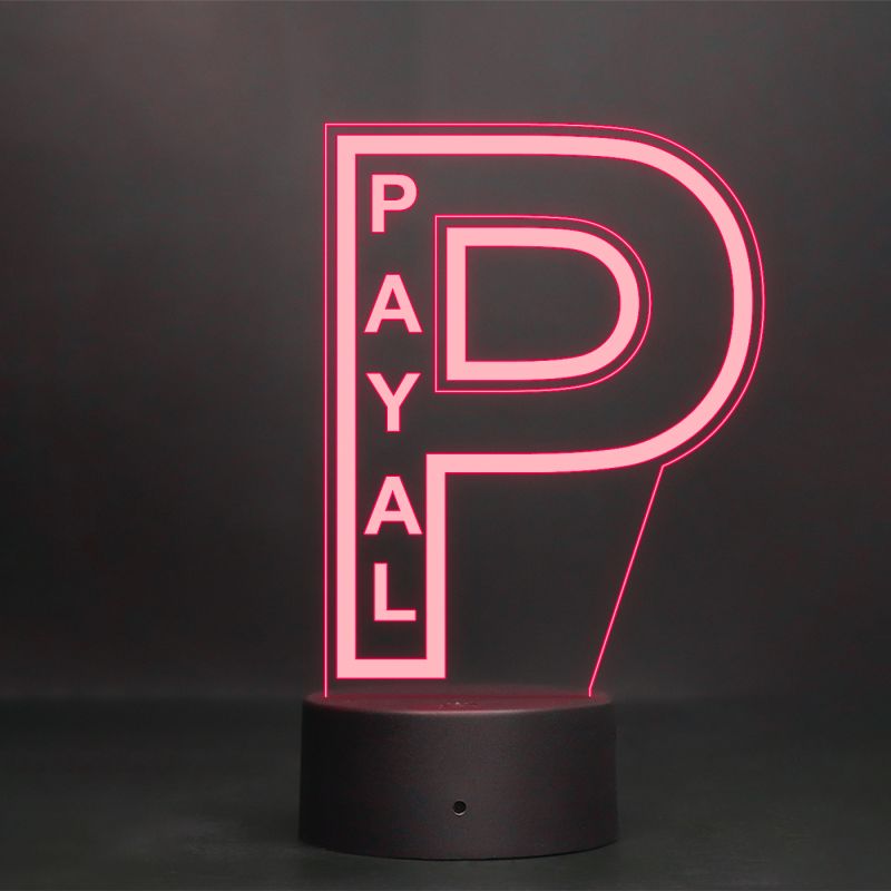 (P) Alphabet Design Name Night Lamp With Customized Name