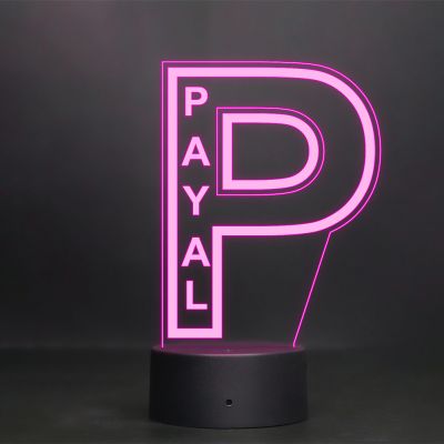 (P) Alphabet Design Name Night Lamp With Customized Name