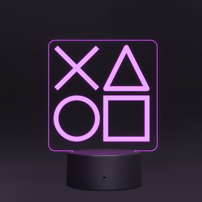 Play Station Symbols Design Night Lamp