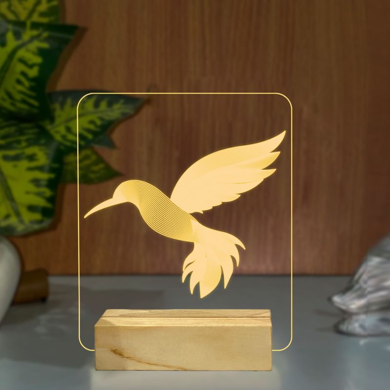 Engraved Bird Design Night Lamp