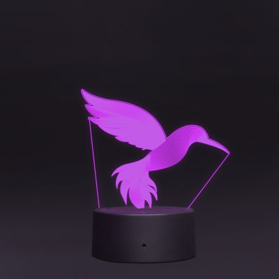 Engraved Bird Design Night Lamp