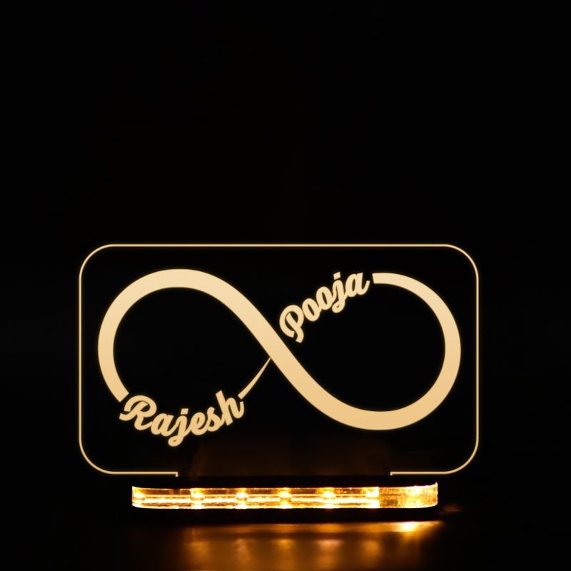 Infinity Symbol With Customized Names Design Night Lamp