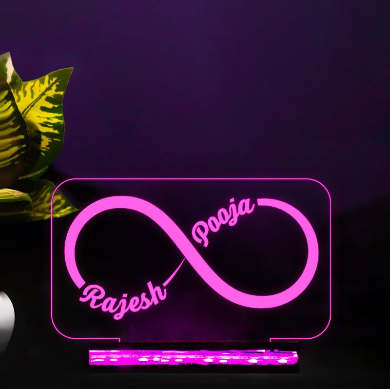 Infinity Symbol With Customized Names Design Night Lamp