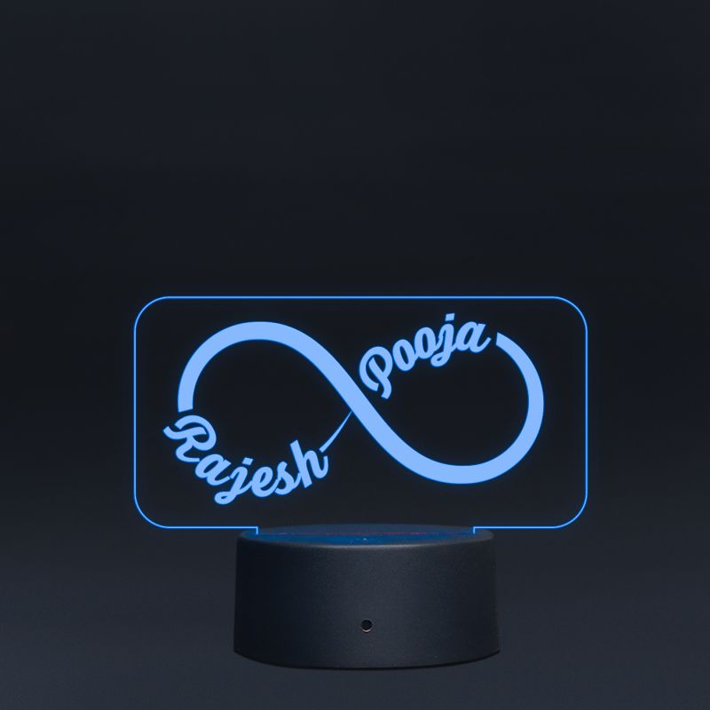 Infinity Symbol With Customized Names Design Night Lamp