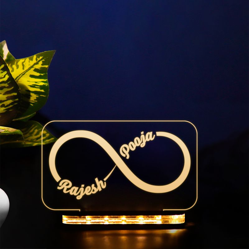 Infinity Symbol With Customized Names Design Night Lamp