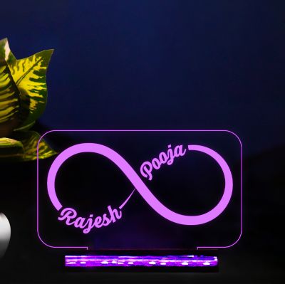 Infinity Symbol With Customized Names Design Night Lamp