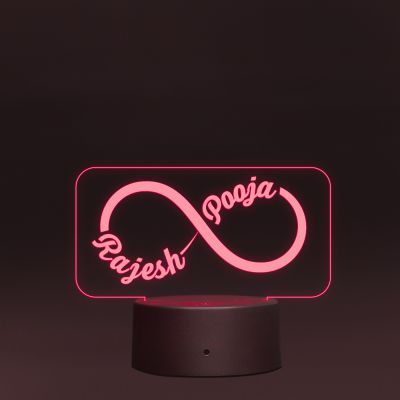 Infinity Symbol With Customized Names Design Night Lamp