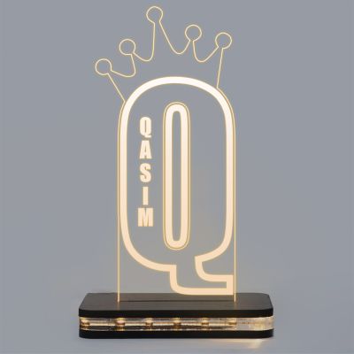 (Q) Alphabet Design Name Night Lamp With Customized Name