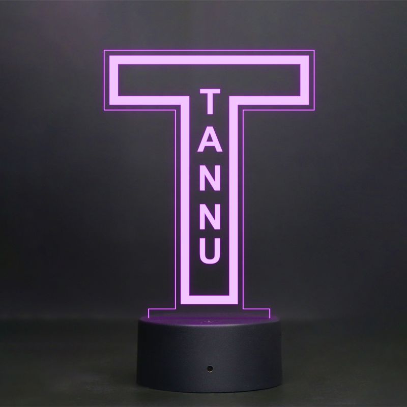 (T) Alphabet Design Name Night Lamp With Customized Name