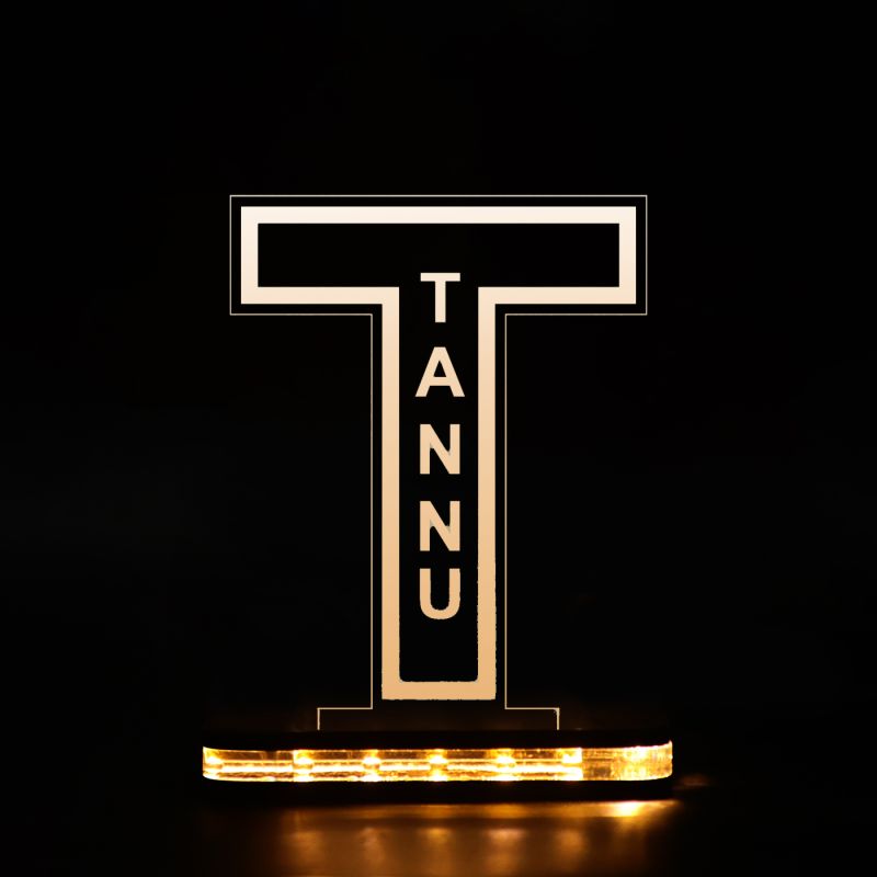 (T) Alphabet Design Name Night Lamp With Customized Name