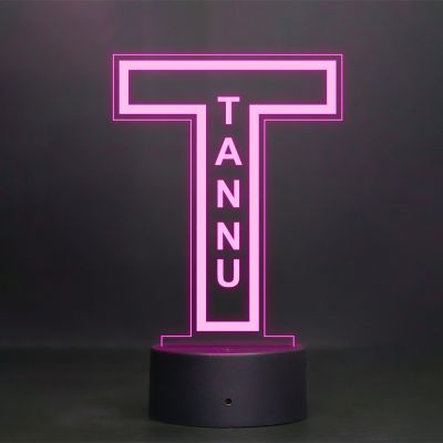 (T) Alphabet Design Name Night Lamp With Customized Name