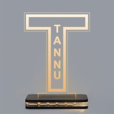 (T) Alphabet Design Name Night Lamp With Customized Name