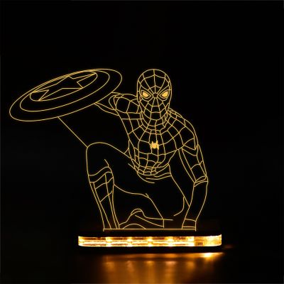 Spider-Man With Shield Character Design Night Lamp