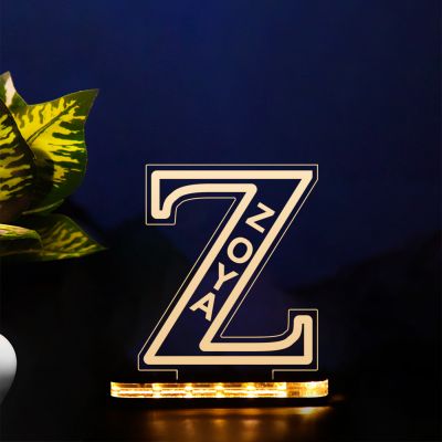 (Z) Alphabet Design Name Night Lamp With Customized Name