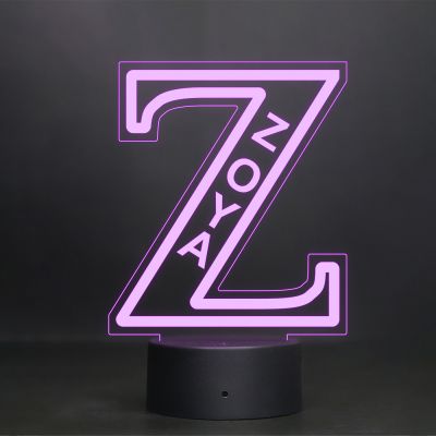 (Z) Alphabet Design Name Night Lamp With Customized Name