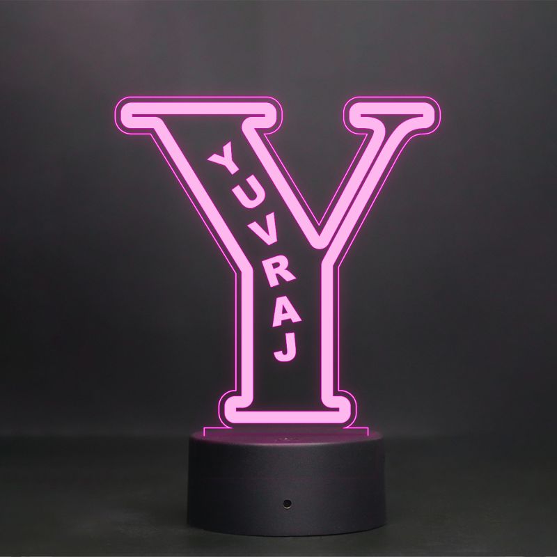 (Y) Alphabet Design Name Night Lamp With Customized Name