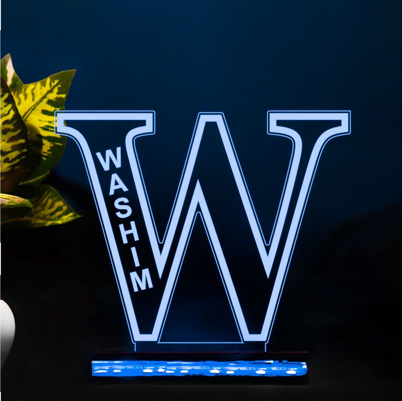 (W) Alphabet Design Name Night Lamp With Customized Name