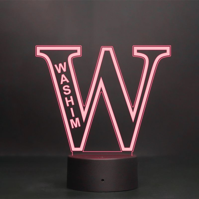 (W) Alphabet Design Name Night Lamp With Customized Name