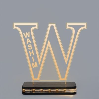 (W) Alphabet Design Name Night Lamp With Customized Name