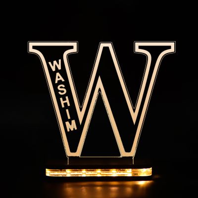 (W) Alphabet Design Name Night Lamp With Customized Name