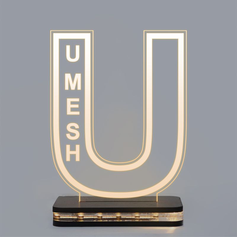 (U) Alphabet Design Name Night Lamp With Customized Name