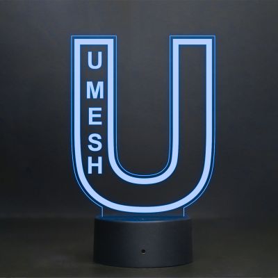 (U) Alphabet Design Name Night Lamp With Customized Name