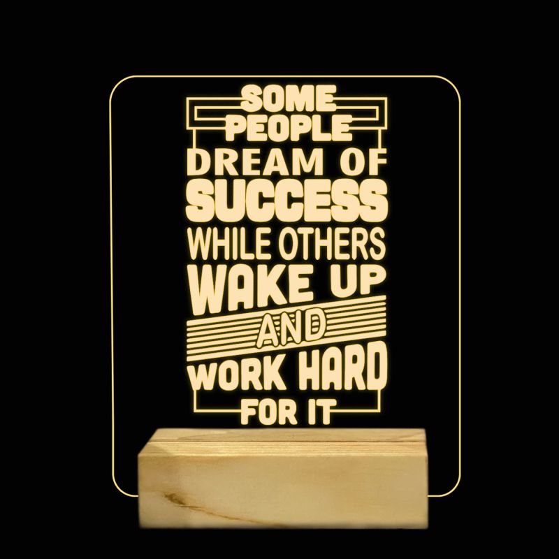 Success Motivational Quotes Design Night Lamp