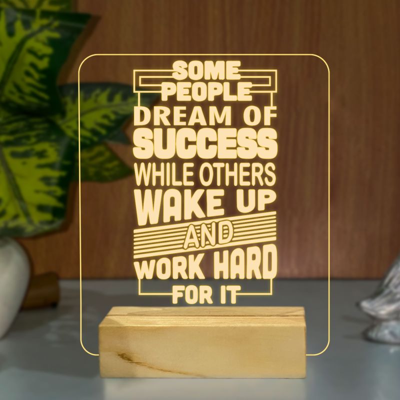 Success Motivational Quotes Design Night Lamp