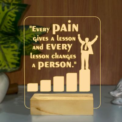 Inspirational Quotes On Pain Design Night Lamp