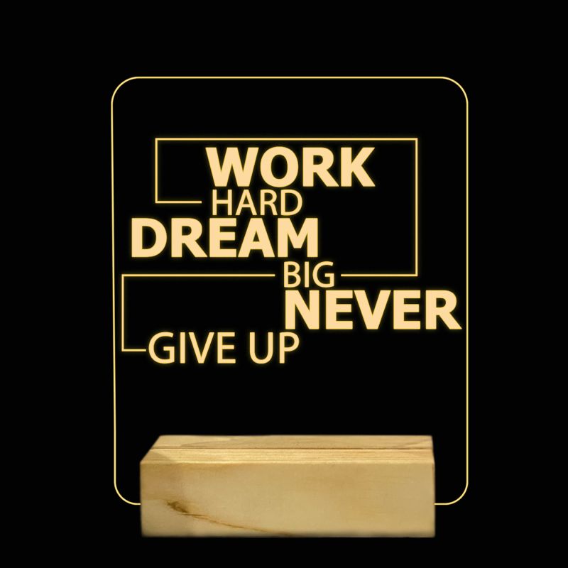 Work Hard Quotes Texted Design Night Lamp