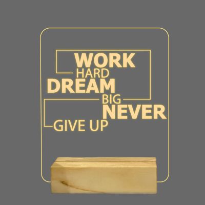 Work Hard Quotes Texted Design Night Lamp