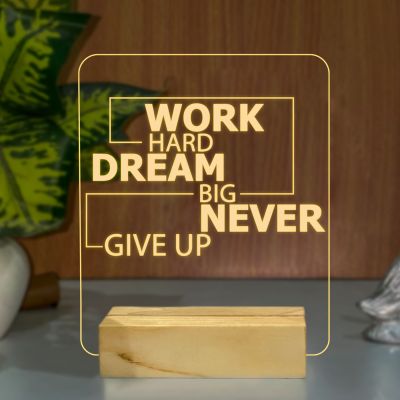 Work Hard Quotes Texted Design Night Lamp