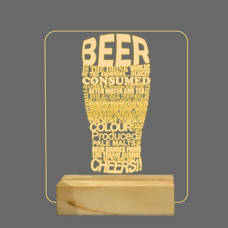 Beer Mug Design With Text Night Lamp