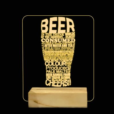 Beer Mug Design With Text Night Lamp