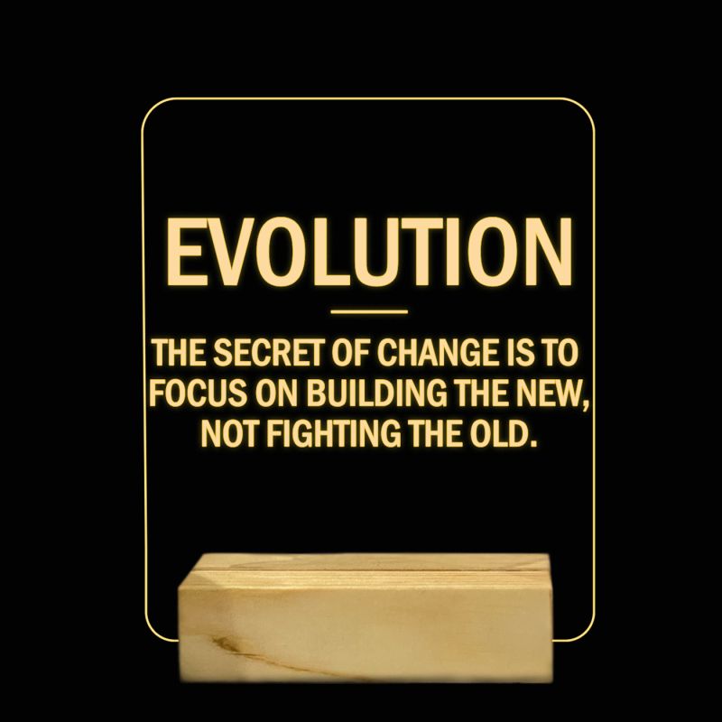 Quotes On Evolution Text Design Night Lamp