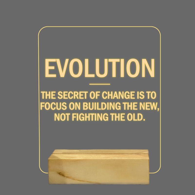 Quotes On Evolution Text Design Night Lamp