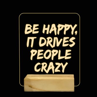 Be Happy Quotes Night Lamp