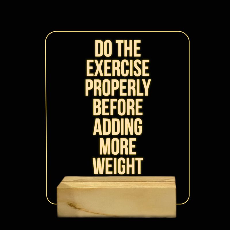 Quote On Gym Night Lamp