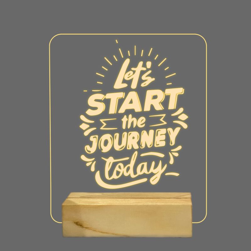 Let's Start The Journey Today Texted Night Lamp