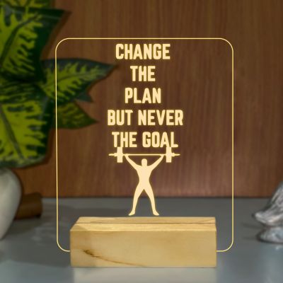 Change The Plan But Never The Goal Texted Night Lamp