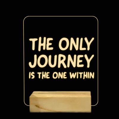 The Only Journey Is The One Within Texted Night Lamp