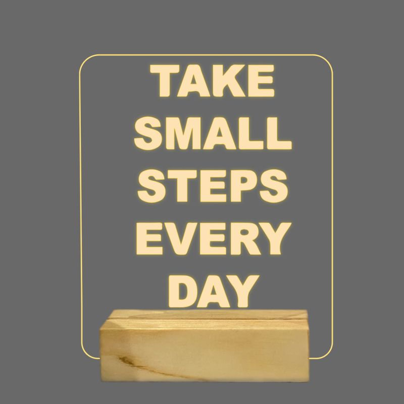 Take Small Steps Every Day Quotes Texted Night Lamp